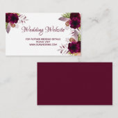 Details zur Website Hochzeiten: Rosa Blumenbordeau Begleitkarte (Vorne/Hinten)