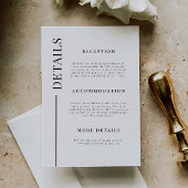Details zur weißen Hochzeit in sauberer Linie Begleitkarte