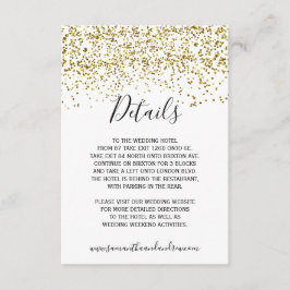 Details zur weißen Typografie von Chic gold Konfet Begleitkarte