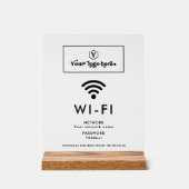 Details zur Wi-Fi-Netzwerk- und Kennwortanmeldung  Acrylschild (Vorderseite)