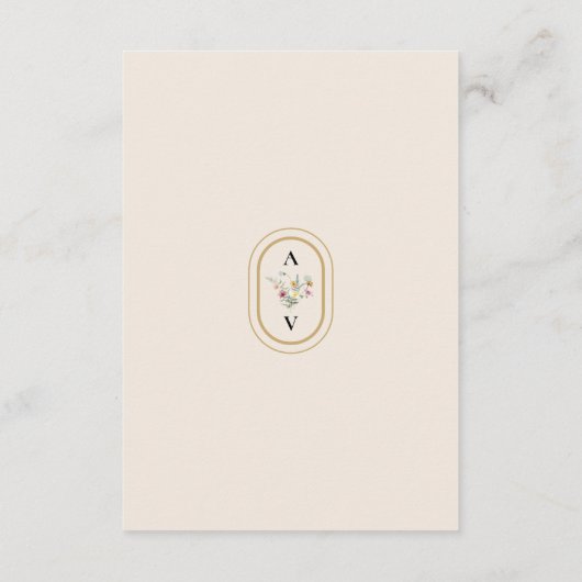 Details zur Wildblume Fern Wedding Monogram Begleitkarte (Rückseite)