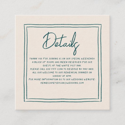 Details zur zeitgenössischen Handschrift für Retro Begleitkarte (Vorderseite)