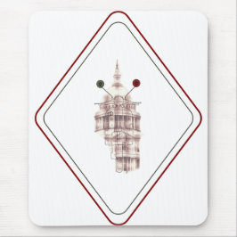 Detalhista Preto Catedral e Vespa Nostálgica Mousepad