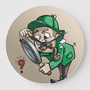 Detection Coat Hat Magnifier Glas Private Augen Ar Große Wanduhr