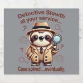 "Detection Sloth" Faultier Bierflaschenetikett (Einzelnes Label)