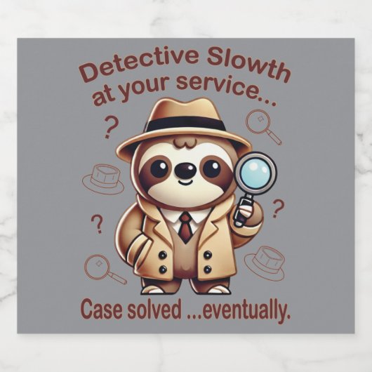 "Detection Sloth" Faultier Bierflaschenetikett (Einzelnes Label)