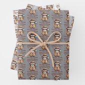 "Detection Sloth" Faultier Geschenkpapier Set (Beispiel)