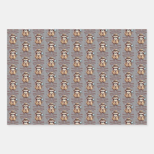 "Detection Sloth" Faultier Geschenkpapier Set (Vorderseite)