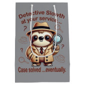 "Detection Sloth" Faultier Mittlere Geschenktüte (Rückseite)