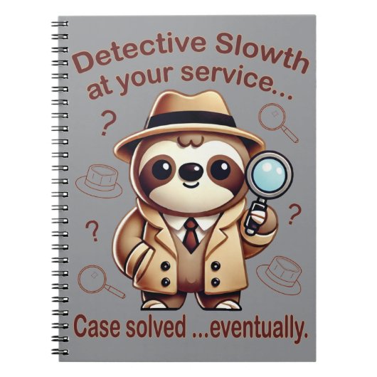 "Detection Sloth" Faultier Notizblock (Vorderseite)