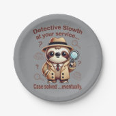 "Detection Sloth" Faultier Pappteller (Vorderseite)