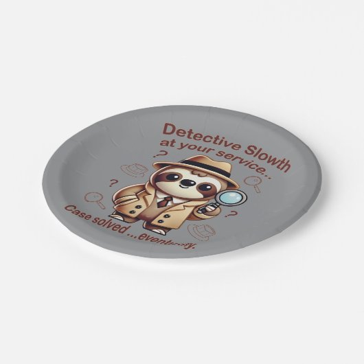 "Detection Sloth" Faultier Pappteller (Schrägansicht)