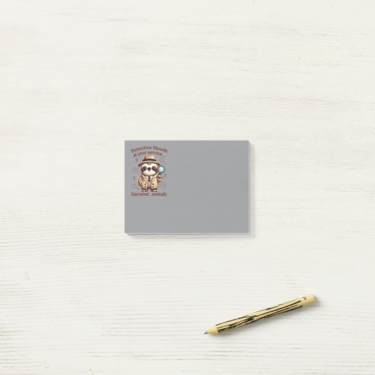 "Detection Sloth" Faultier Post-it Klebezettel (Auf Schreibtisch)