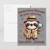 "Detection Sloth" Faultier Postkarte (Vorne/Hinten)