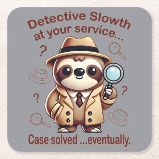 "Detection Sloth" Faultier Rechteckiger Pappuntersetzer (Vorderseite)
