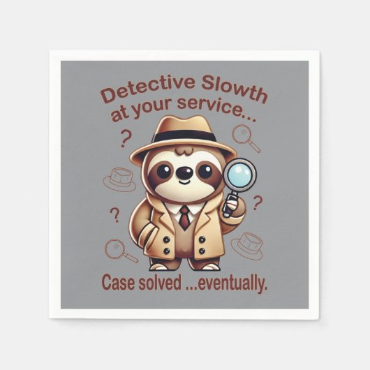 "Detection Sloth" Faultier Serviette (Vorderseite)