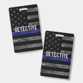 Detection Thin Blue Line Distressed Flag Ausweis (Vorder- & Rückseite)