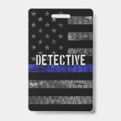 Detection Thin Blue Line Distressed Flag Ausweis (Rückseite)