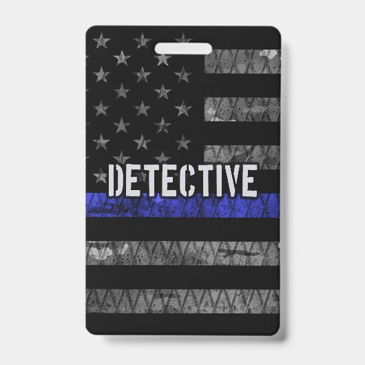Detection Thin Blue Line Distressed Flag Ausweis (Vorderseite)
