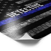 Detection Thin Blue Line Distressed Flag Fotodruck (Ecke)