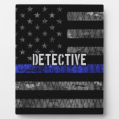 Detection Thin Blue Line Distressed Flag Fotoplatte (Vorderseite)