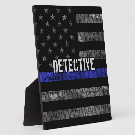 Detection Thin Blue Line Distressed Flag Fotoplatte (Seite)