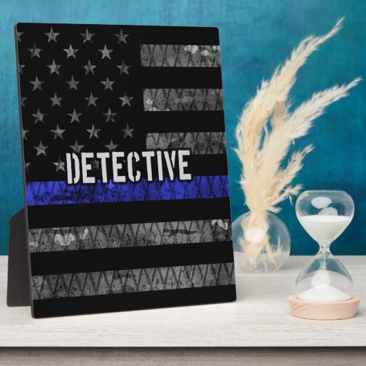Detection Thin Blue Line Distressed Flag Fotoplatte (Seite)