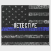 Detection Thin Blue Line Distressed Flag Geschenkpapier (Flach)