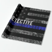Detection Thin Blue Line Distressed Flag Geschenkpapier (Ungerollt)
