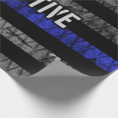Detection Thin Blue Line Distressed Flag Geschenkpapier (Ecke)