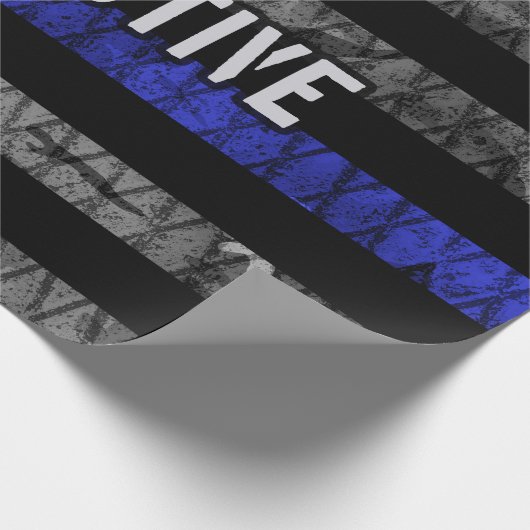 Detection Thin Blue Line Distressed Flag Geschenkpapier (Ecke)