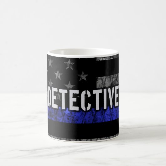 Detection Thin Blue Line Distressed Flag Kaffeetasse (Mittel)