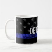 Detection Thin Blue Line Distressed Flag Kaffeetasse (Links)