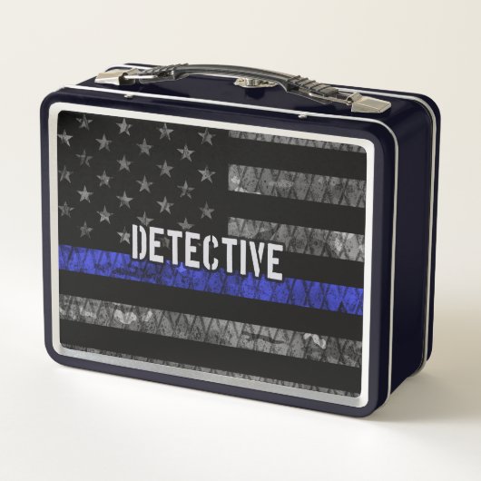 Detection Thin Blue Line Distressed Flag Metall Brotdose (Rückseite)