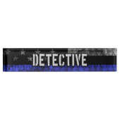 Detection Thin Blue Line Distressed Flag Namensplakette (Vorderseite)
