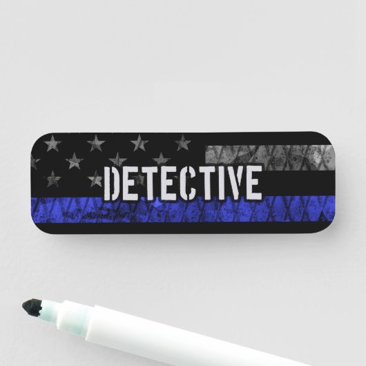 Detection Thin Blue Line Distressed Flag Namensschild (Beispiel)