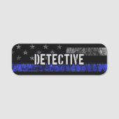 Detection Thin Blue Line Distressed Flag Namensschild (Vorderseite)
