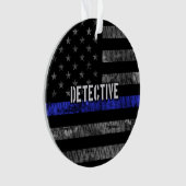 Detection Thin Blue Line Distressed Flag Ornament (Vorderseite)