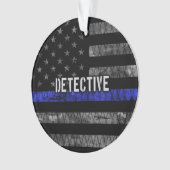 Detection Thin Blue Line Distressed Flag Ornament (Vorderseite)