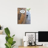 DETECTIV-KATZE HINTER DER STEINMauer / Vatertag Poster (Heimbüro)