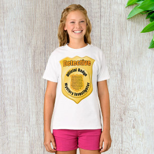 Detective Abzeichen Girls T - Shirt