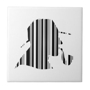 DETECTIVE BAR CODE Pfeife rauchendes Barcode-Muste Fliese