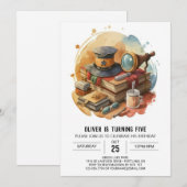 Detective Custom Printable Birthday Einladung (Vorne/Hinten)