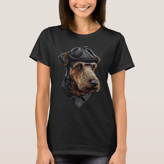 Detective dog Airedale Terrier T-Shirt (Vorderseite)