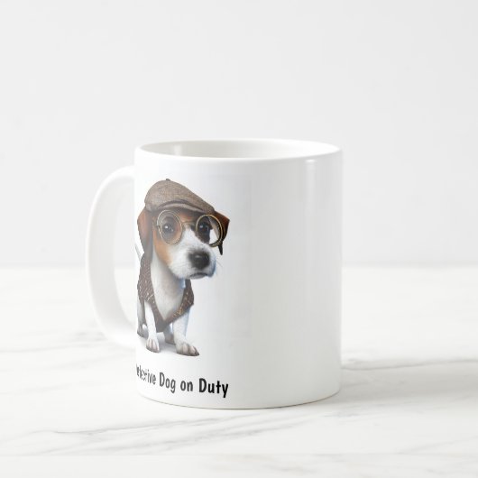 Detective Jack Russell Terrier Kaffeetasse (Vorderseite Links)