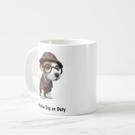Detective Jack Russell Terrier Kaffeetasse (Vorderseite Links)