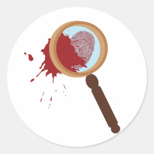 Detective Magnifying Glass Runder Aufkleber