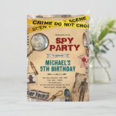 Detective Mystery Birthday Invitation Einladung (Stehend Vorderseite)
