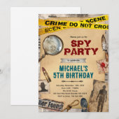Detective Mystery Birthday Invitation Einladung (Vorne/Hinten)
