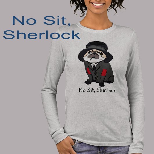 Detective Sherlock Mops Hund Lover Hobo Tri-Blend Shirt